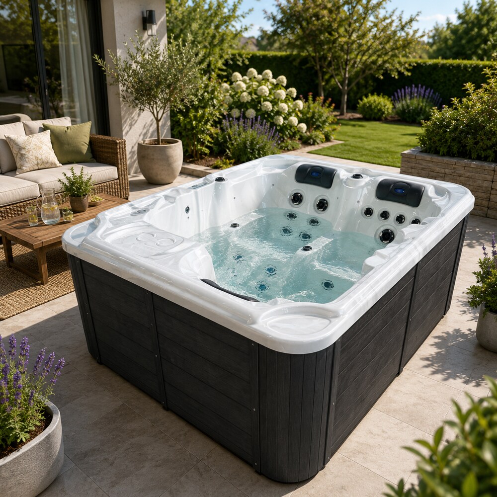Jacuzzi exterior SANOTECHNIK Oasis, 280 x 175 x 90 cm, 3 persoane, alb