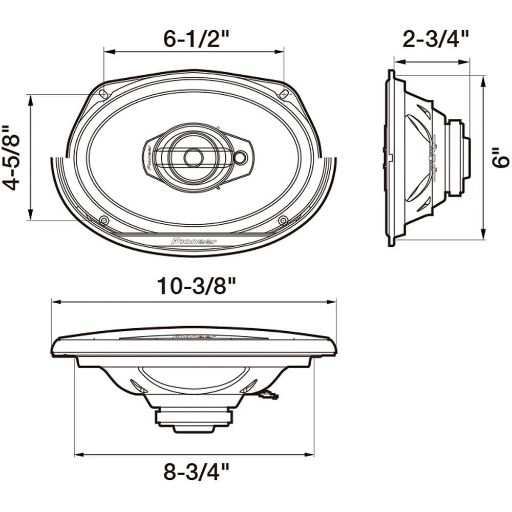 Boxe auto PIONEER TS-G6930F, 45W RMS, 3 cai, 15 x 23 cm