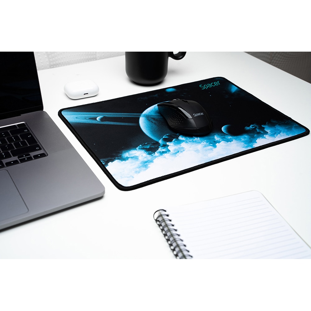 Mouse Pad Gaming SPACER SP-PAD-GAME-M-PICT, negru-albastru