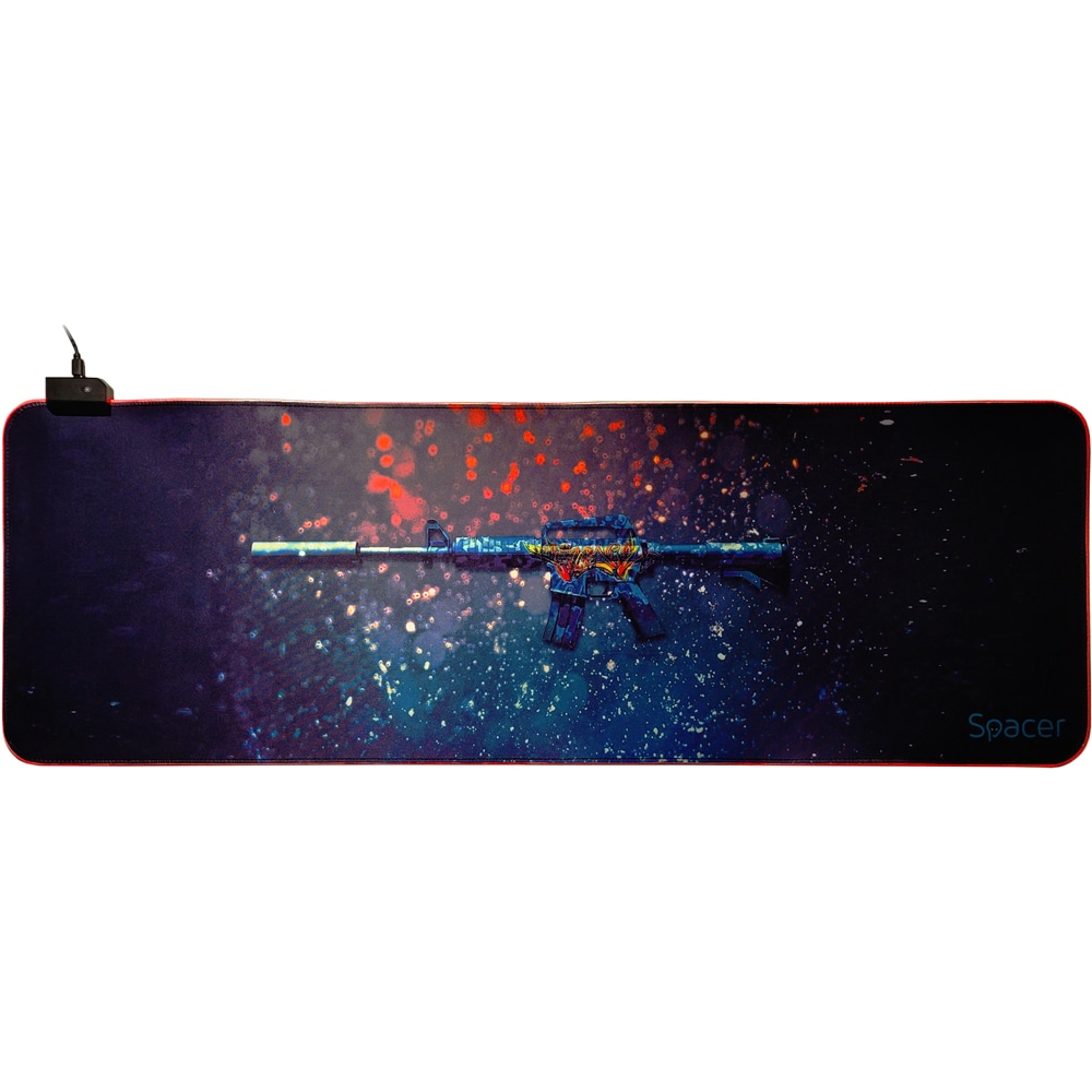 Mouse Pad Gaming SPACER SP-PAD-GAME-RGB-PICT, negru