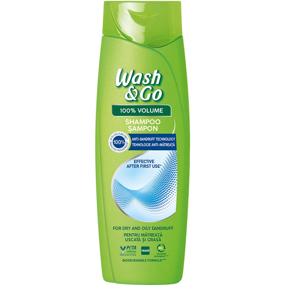 Sampon WASH&GO Anti-Dadruff Technology, 360ml