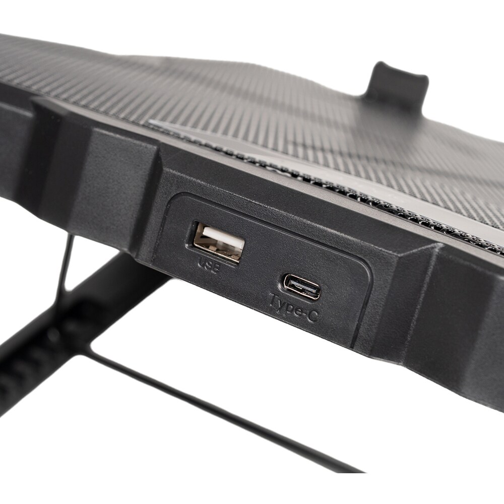 Cooler pad Gaming SPACER SPNS-Gaming-15F, RGB, USB-C, negru