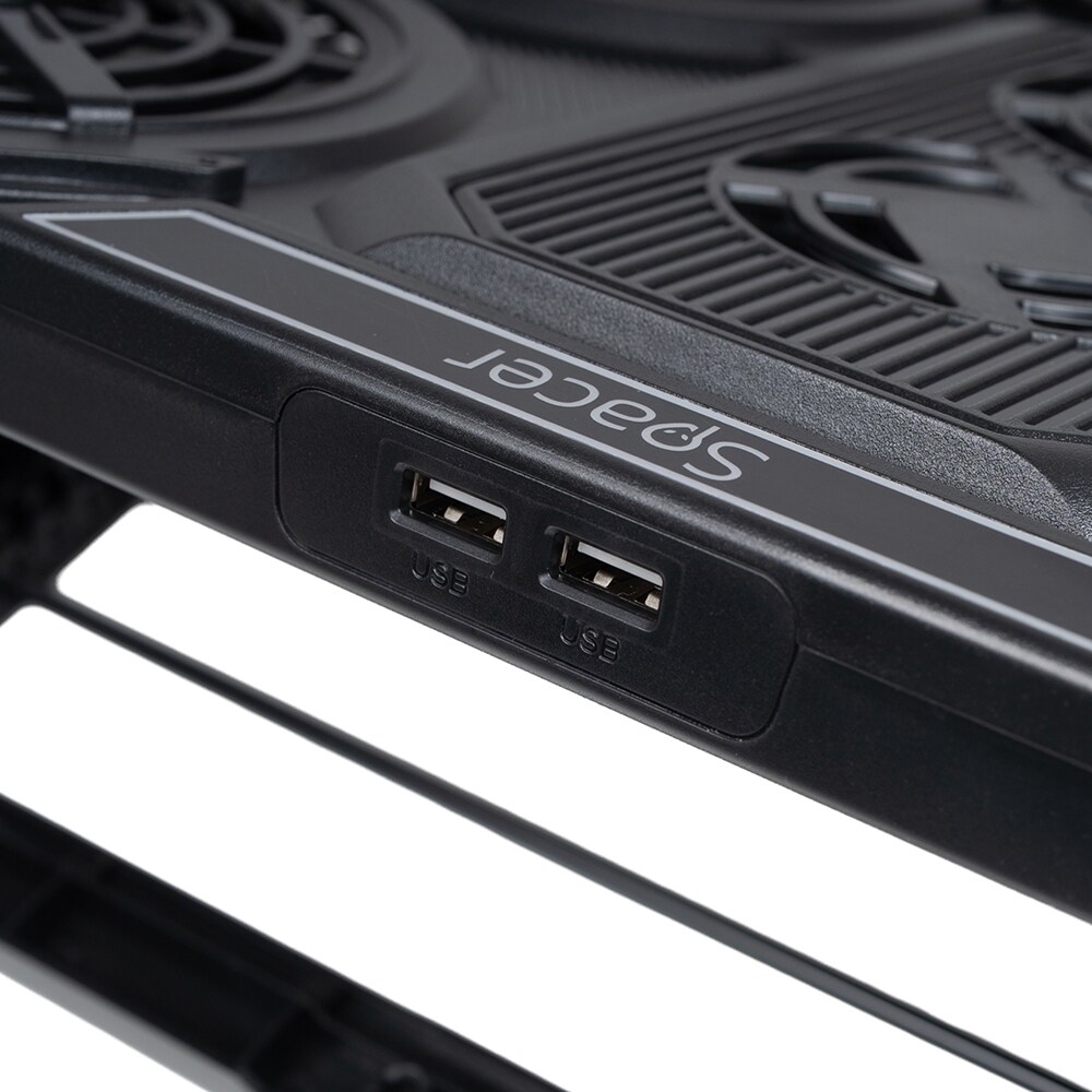 Cooler pad Gaming SPACER SPNS-Gaming-6F, RGB, USB, negru