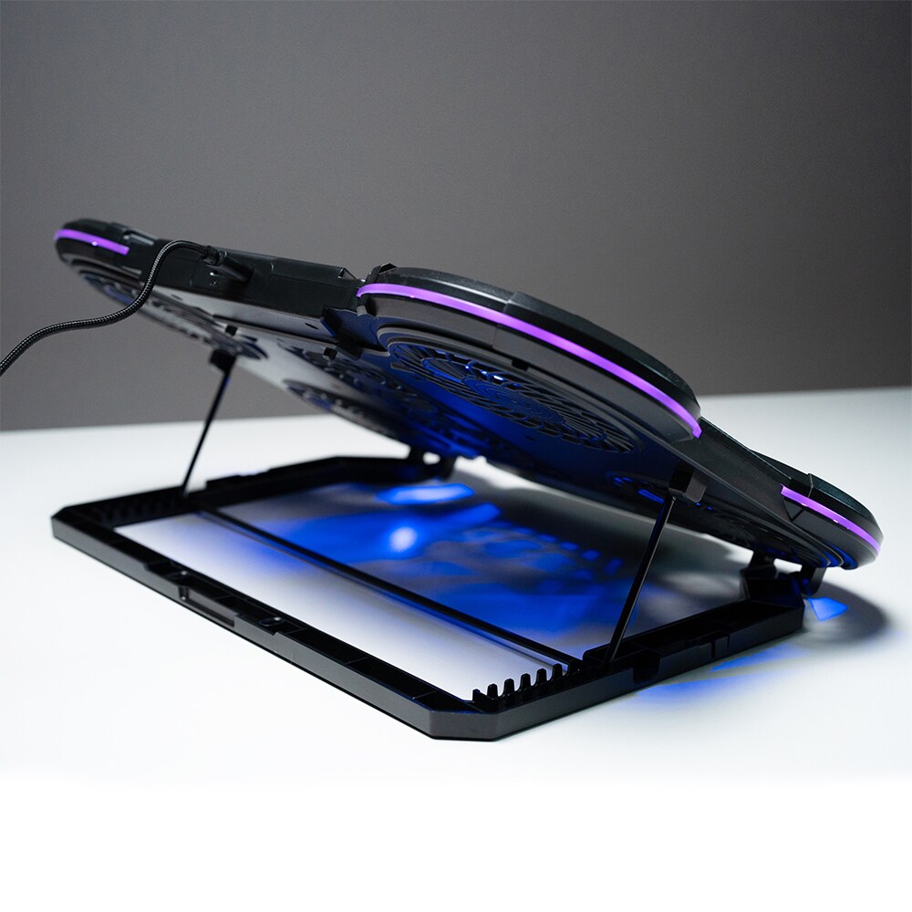 Cooler pad Gaming SPACER SPNS-Gaming-6F, RGB, USB, negru