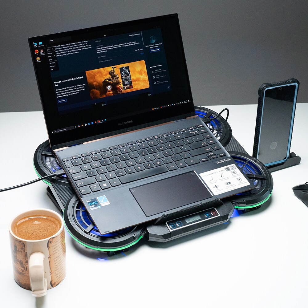 Cooler pad Gaming SPACER SPNS-Gaming-6F, RGB, USB, negru