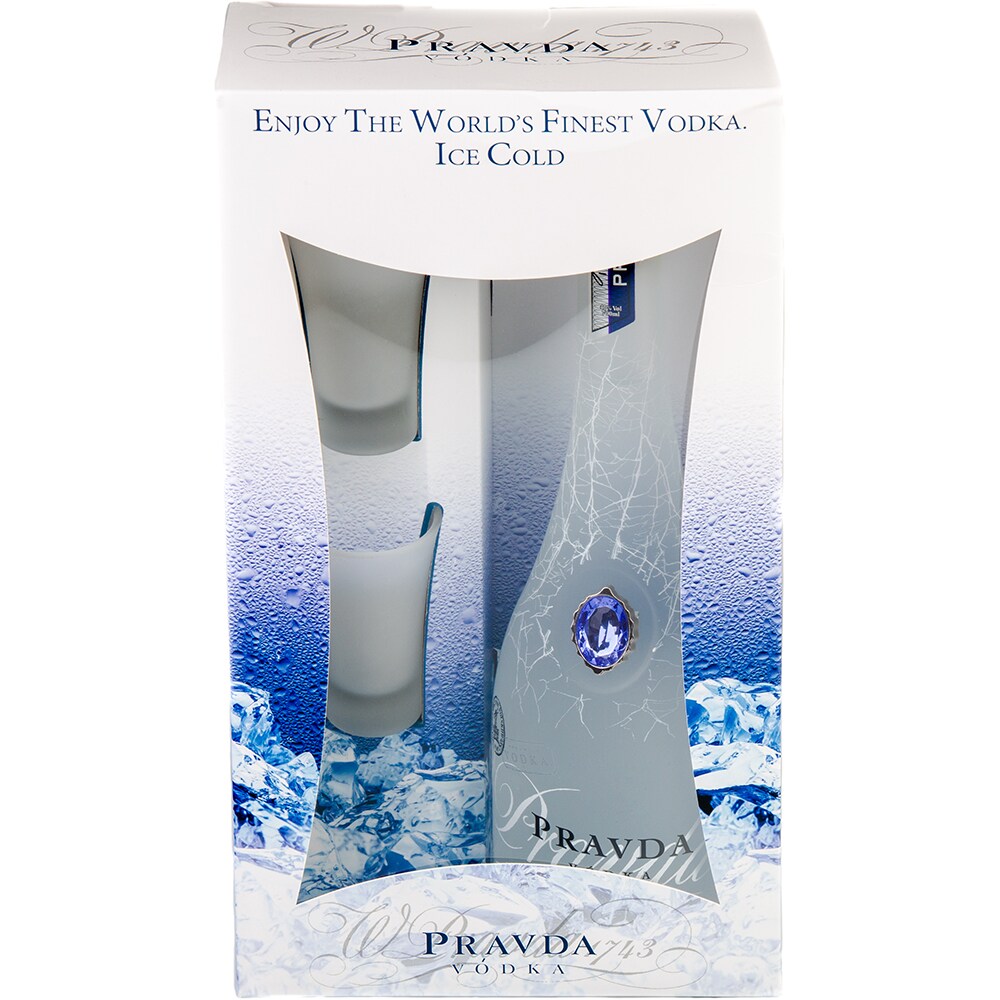 Set Vodka Pravda Iced + 2 pahare