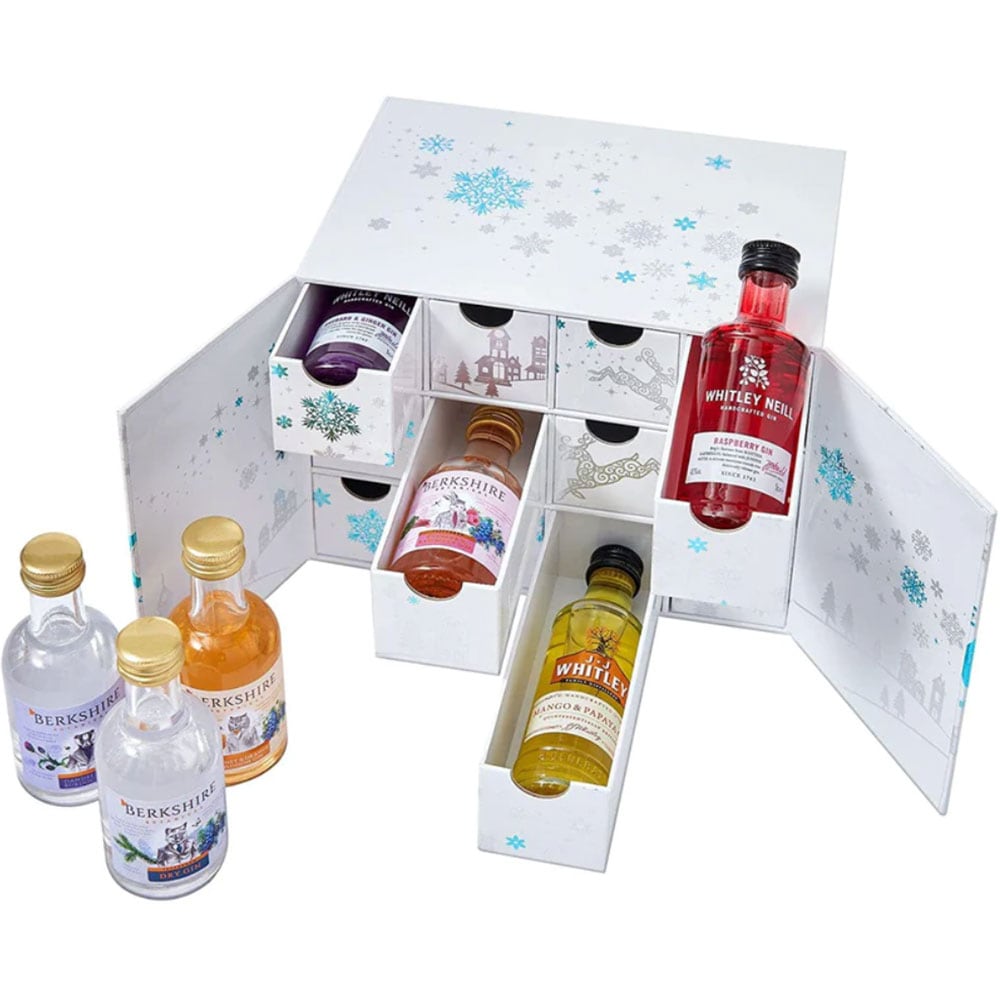 Set Mix Gin Calendar Advent Craciun, 0.05L x 12 sticle