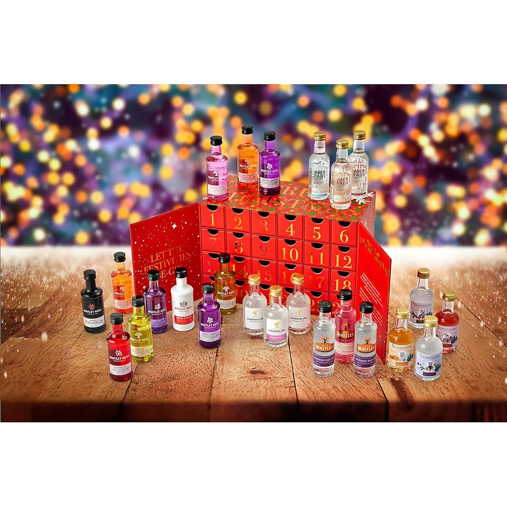 Set Mix Gin Calendar Advent Craciun, 0.05L x 24 sticle