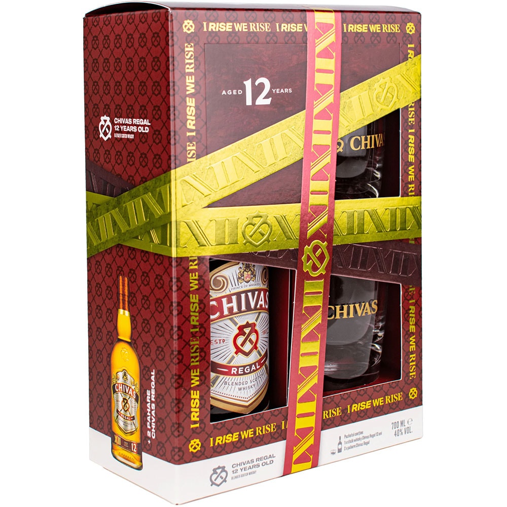 Set Whisky Chivas 12YO, 0.7L + 2 pahare