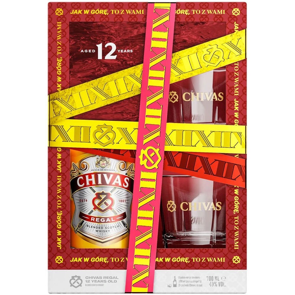 Set Whisky Chivas 12YO, 0.7L + 2 pahare