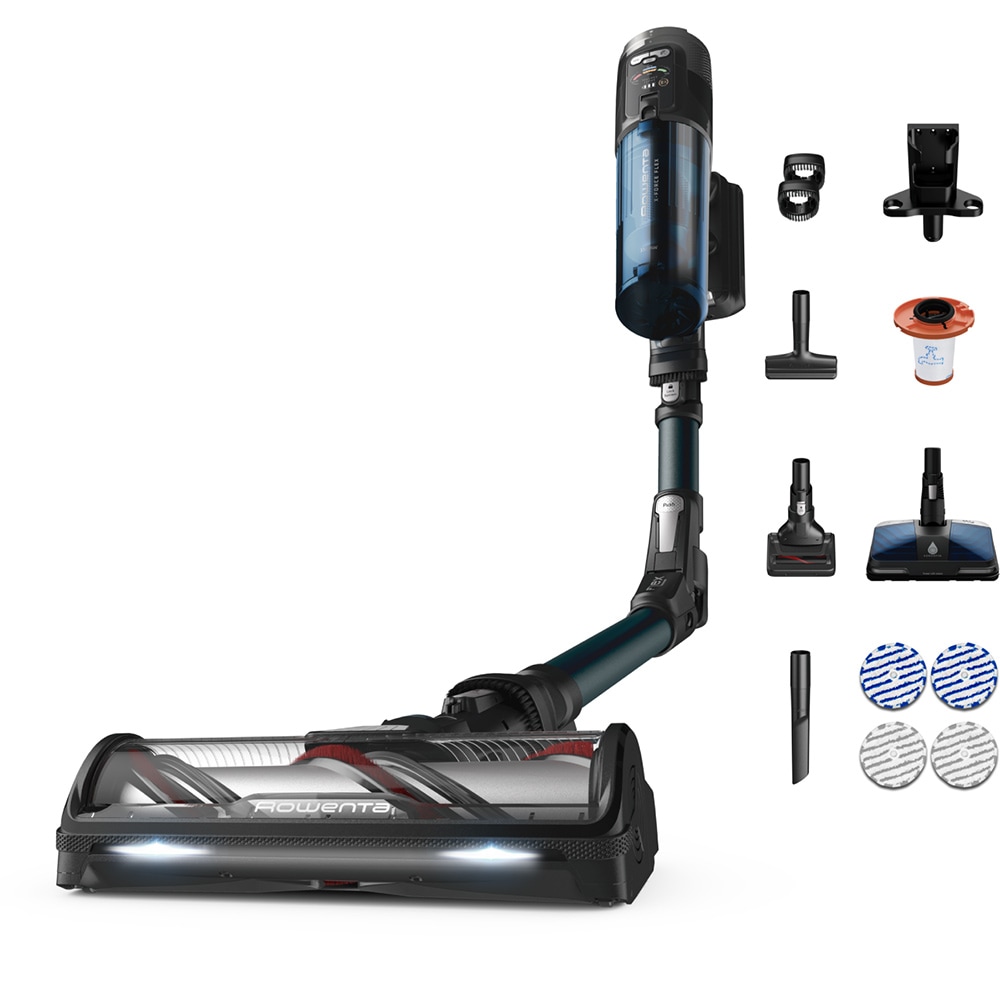Aspirator vertical ROWENTA X-Force 13.6 RH9AD1WO, 0.65l, autonomie max 60 min, albastru-negru