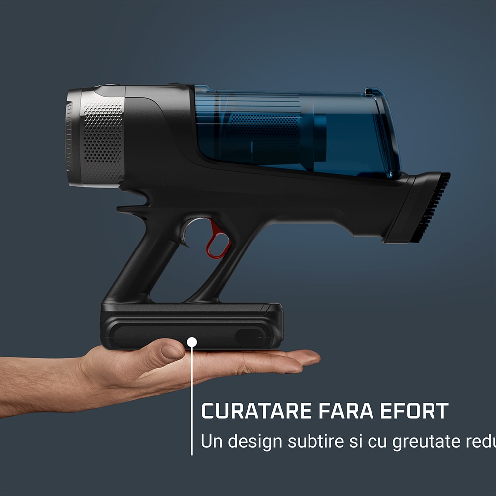 Aspirator vertical ROWENTA X-Force 13.6 RH9AD1WO, 0.65l, autonomie max 60 min, albastru-negru