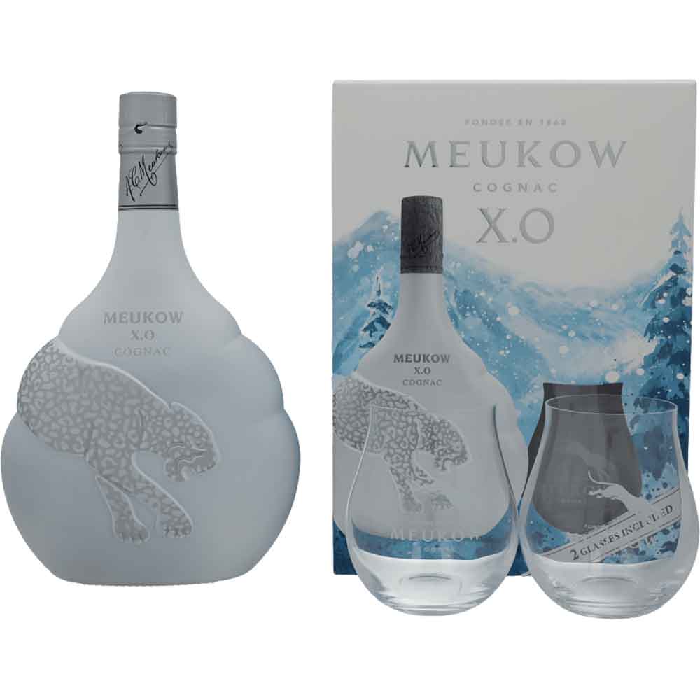 Set Cognac Meukow XO Ice, 0.7L + 2 pahare