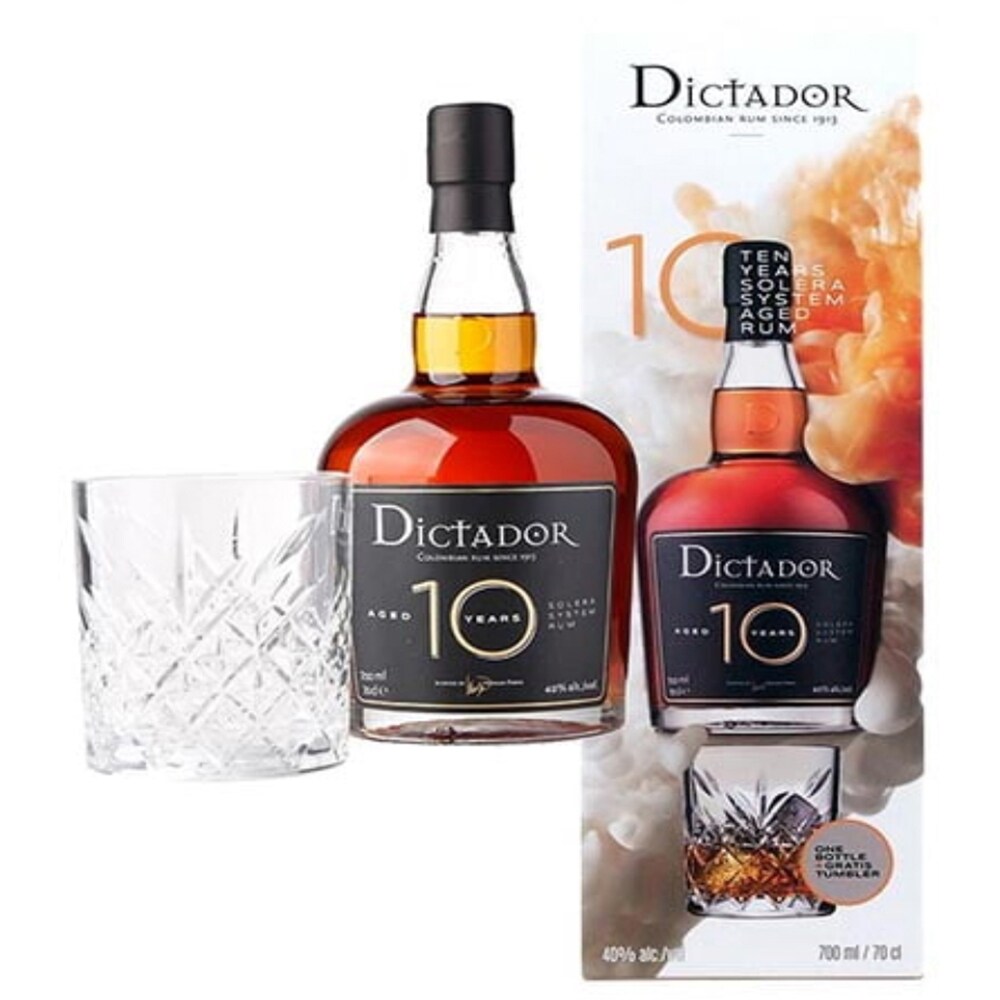 Set Rom Dictador 10YO, 0,7L + 1 pahar