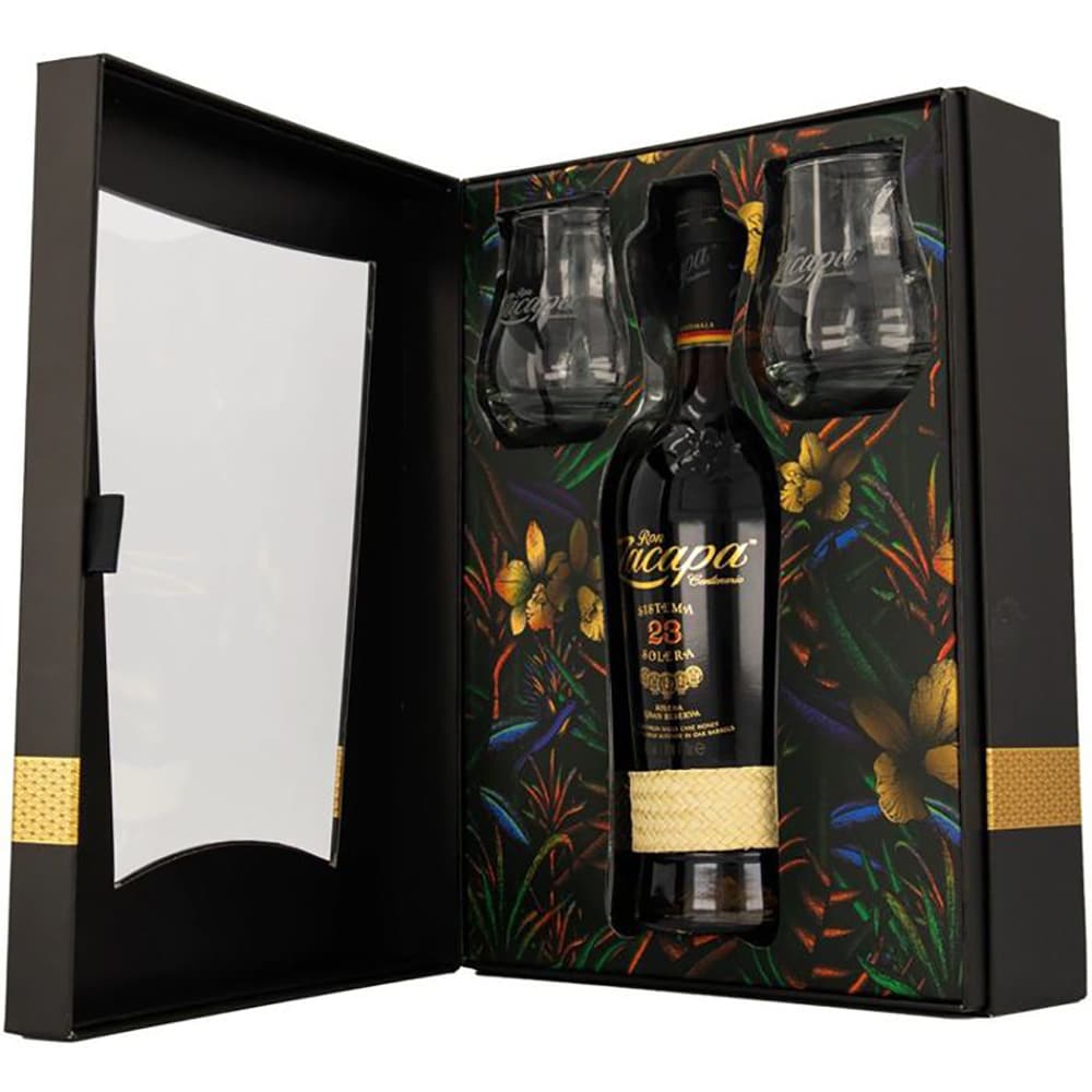 Set Rom Zacapa Centenario 23YO Sistema Solera G.r, 0.7L + 2 pahare