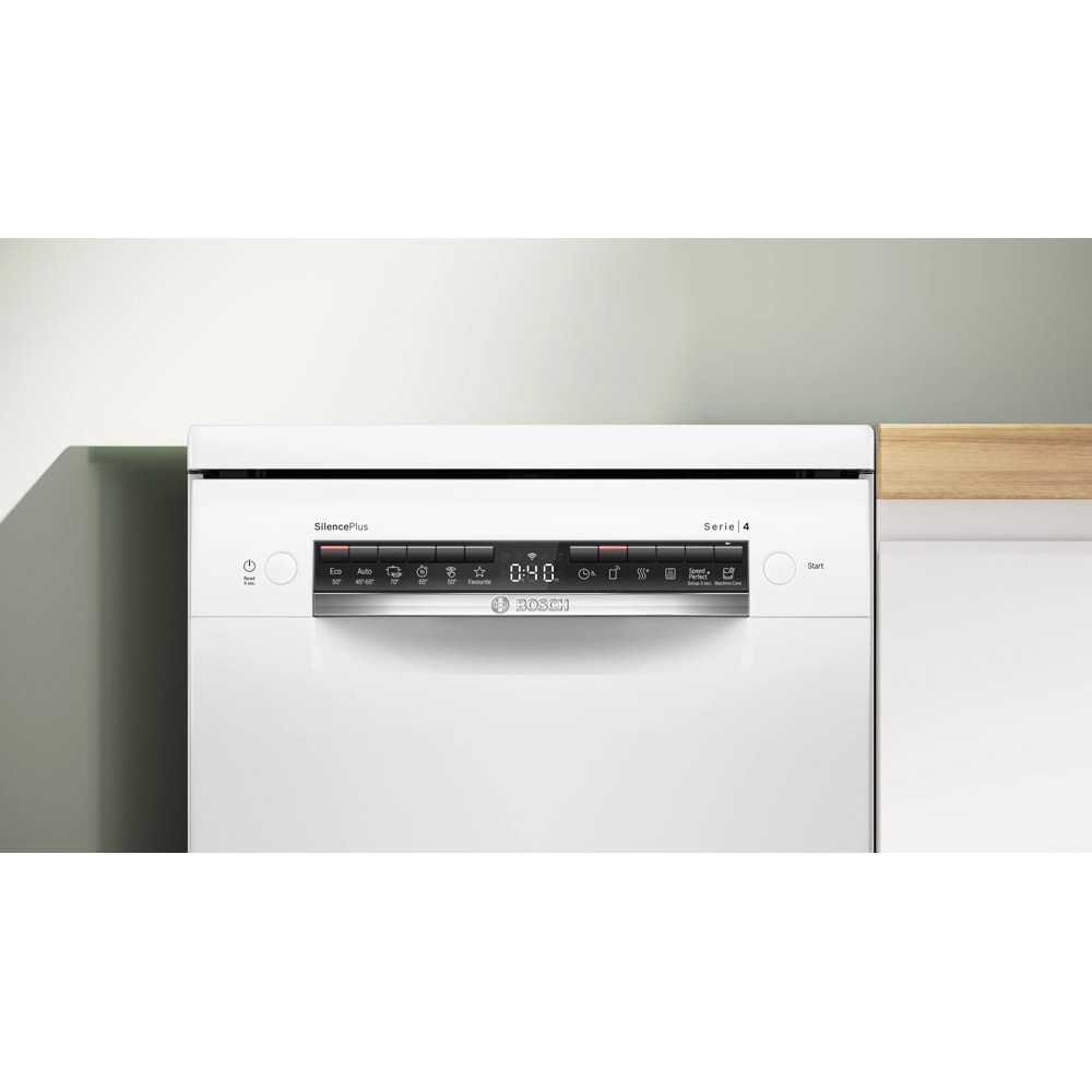 Masina de spalat vase independenta BOSCH SPS4HMW13E, 10 seturi, 6 programe, 45 cm, Clasa D, Wi-Fi, alb