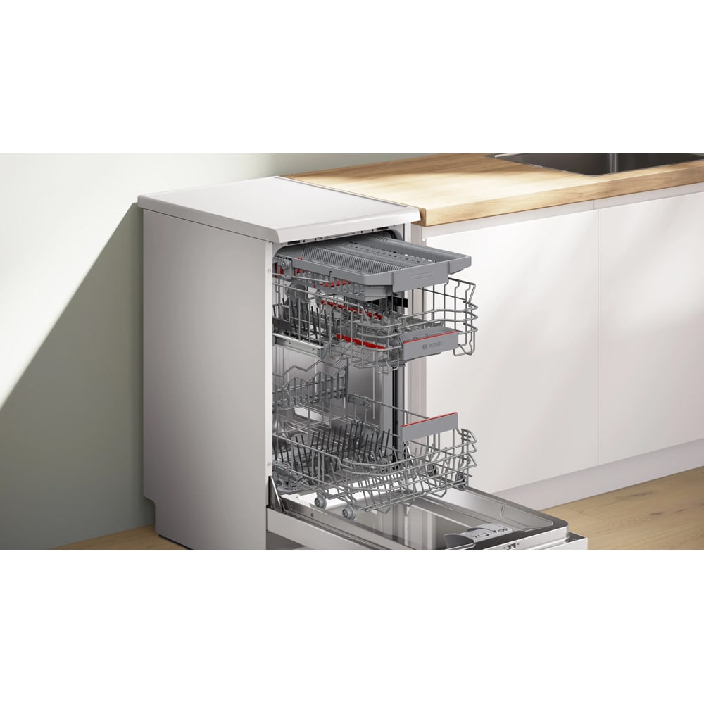 Masina de spalat vase independenta BOSCH SPS4HMW13E, 10 seturi, 6 programe, 45 cm, Clasa D, Wi-Fi, alb