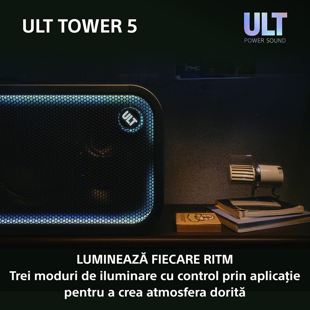 Boxa portabila SONY ULT Tower 5, 300W, Bluetooth, USB, negru