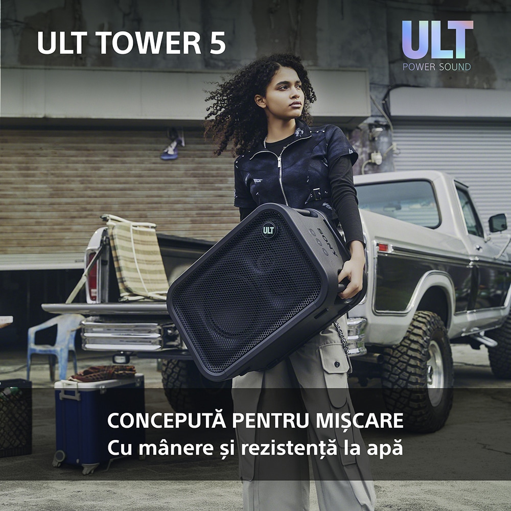 Boxa portabila SONY ULT Tower 5, 300W, Bluetooth, USB, negru