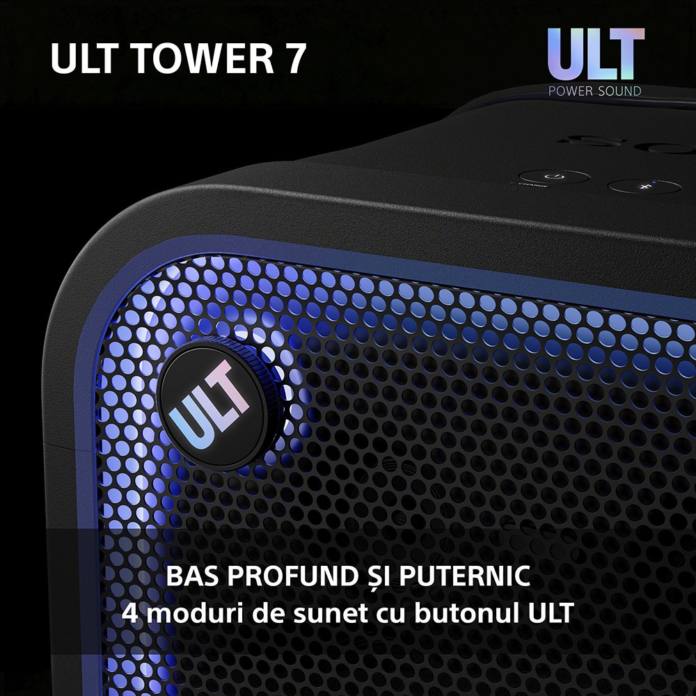 Boxa portabila SONY ULT Tower 7, 420W, Bluetooth, USB, negru