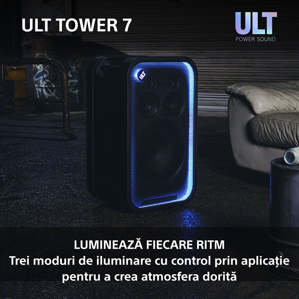 Boxa portabila SONY ULT Tower 7, 420W, Bluetooth, USB, negru