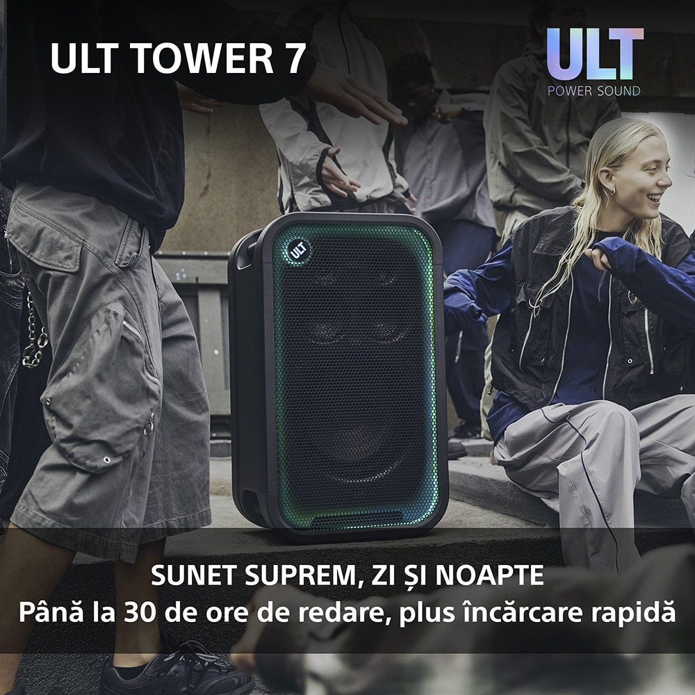 Boxa portabila SONY ULT Tower 7, 420W, Bluetooth, USB, negru