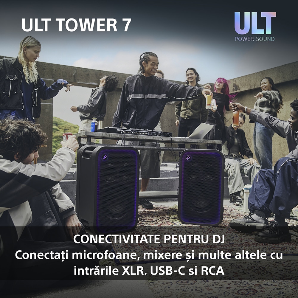 Boxa portabila SONY ULT Tower 7, 420W, Bluetooth, USB, negru