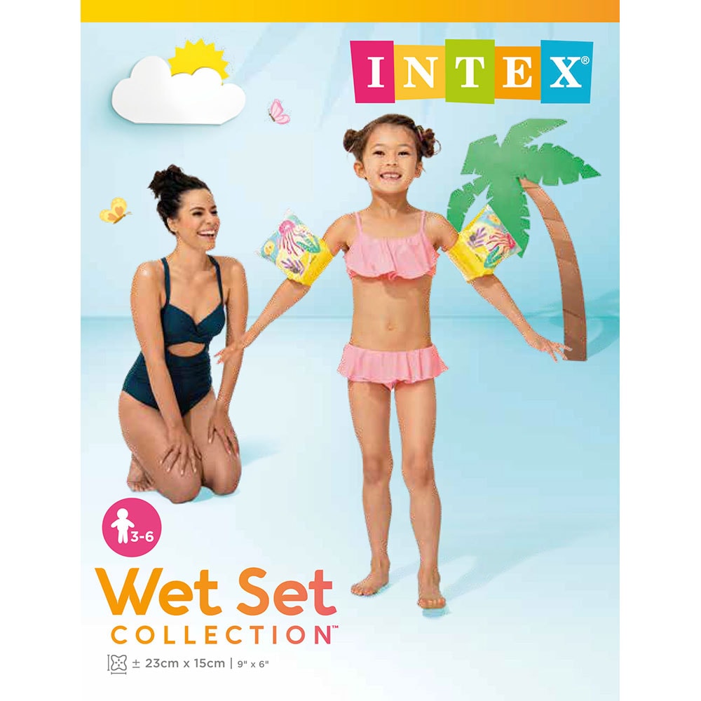 Aripioare inot INTEX Tropical Buddies 58652EE, 23 x 15 cm, multicolor