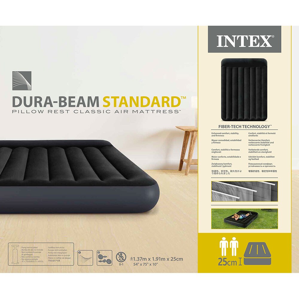 Saltea gonflabila camping INTEX Full Dura Beam, 191 x 137 cm, negru