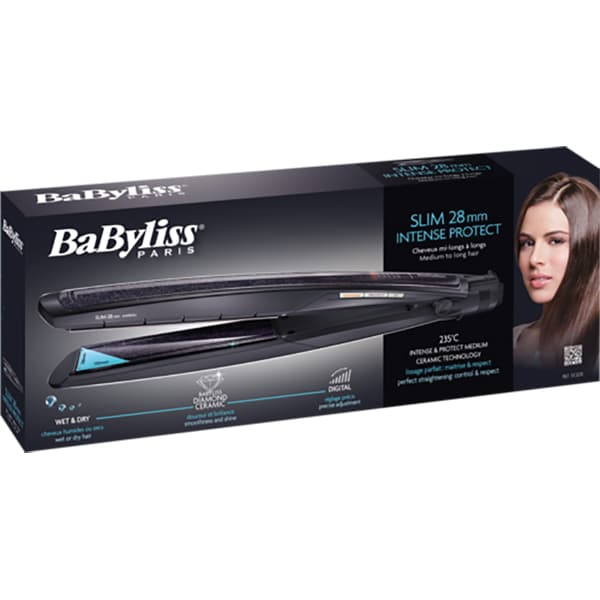 Placa de indreptat parul BABYLISS Slim Digital ST327E, 235 grade, LCD, invelis ceramic, negru