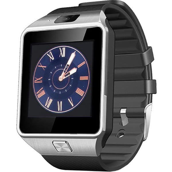 Smartwatch STAR Rush Argintiu Si Curea Silicon Neagra, SIM