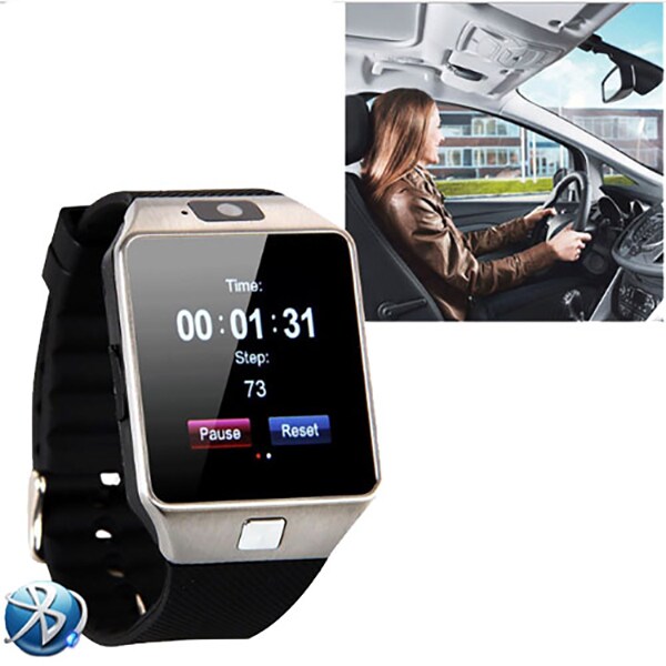 Smartwatch STAR Rush Argintiu Si Curea Silicon Neagra, SIM