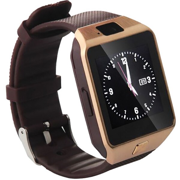Smartwatch STAR Rush Auriu Si Curea Silicon Maro , SIM