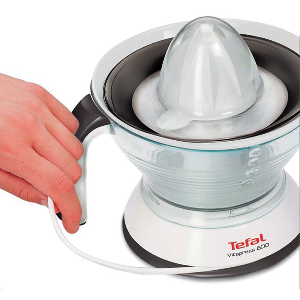 Storcator citrice TEFAL Vitapress ZP300138, 0.6l, 25W, 1 treapta viteza, alb-negru