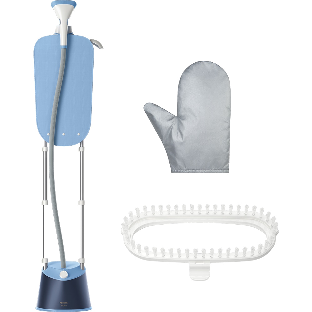 Aparat de calcat vertical PHILIPS Seria 1000 STE1030/20, 1800W, 1.8l, albastru-alb