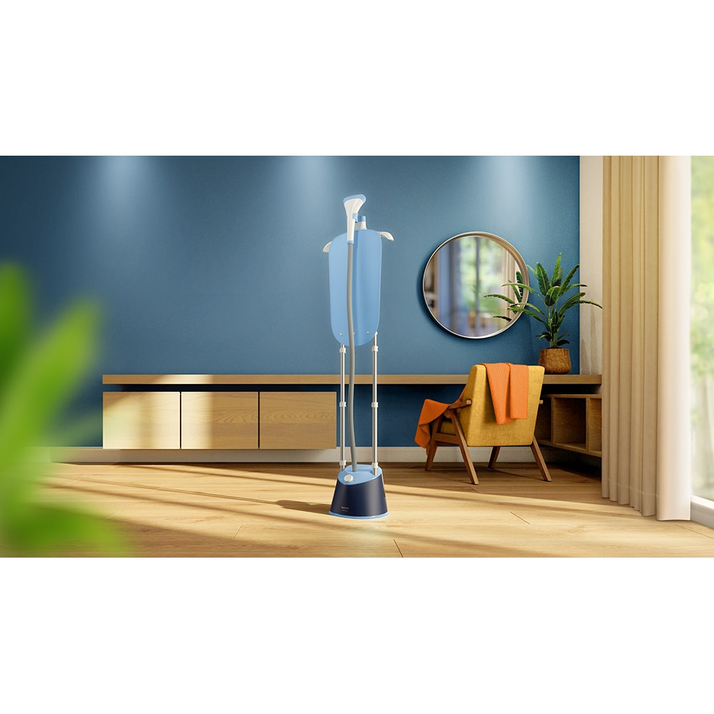 Aparat de calcat vertical PHILIPS Seria 1000 STE1030/20, 1800W, 1.8l, albastru-alb
