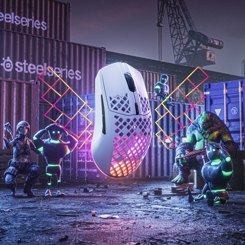 Mouse Gaming Wireless STEELSERIES Aerox 3, 18000 dpi, Snow