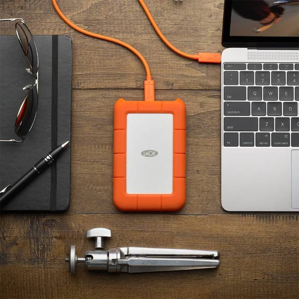 Hard Disk extern LACIE Rugged STFR2000800, 2TB, USB 3.0, argintiu-portocaliu
