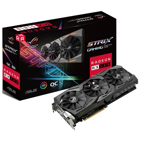 Placa video ASUS AMD Radeon RX 580, 8GB GDDR5, STRIX-RX580-O8G-GAM