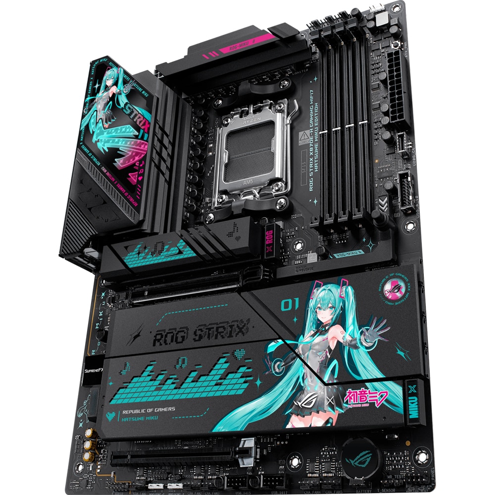 Placa de baza ASUS ROG Strix X870E-H Gaming WIFI7 Hatsune Miku Edition, Socket AM5, ATX, Wi-Fi