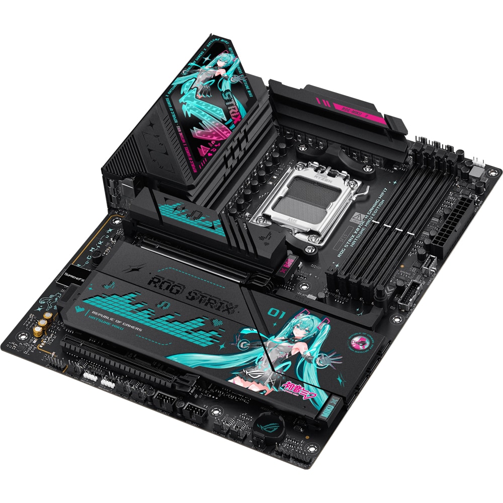 Placa de baza ASUS ROG Strix X870E-H Gaming WIFI7 Hatsune Miku Edition, Socket AM5, ATX, Wi-Fi