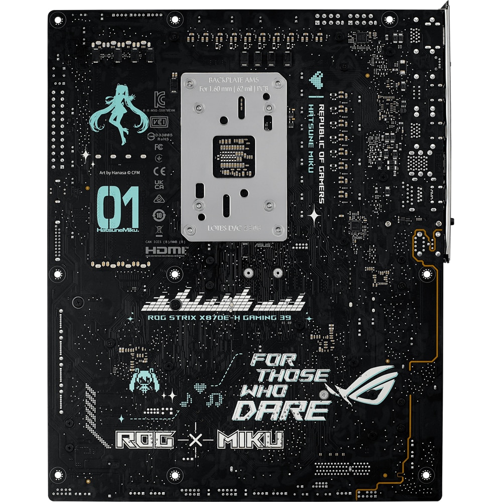 Placa de baza ASUS ROG Strix X870E-H Gaming WIFI7 Hatsune Miku Edition, Socket AM5, ATX, Wi-Fi