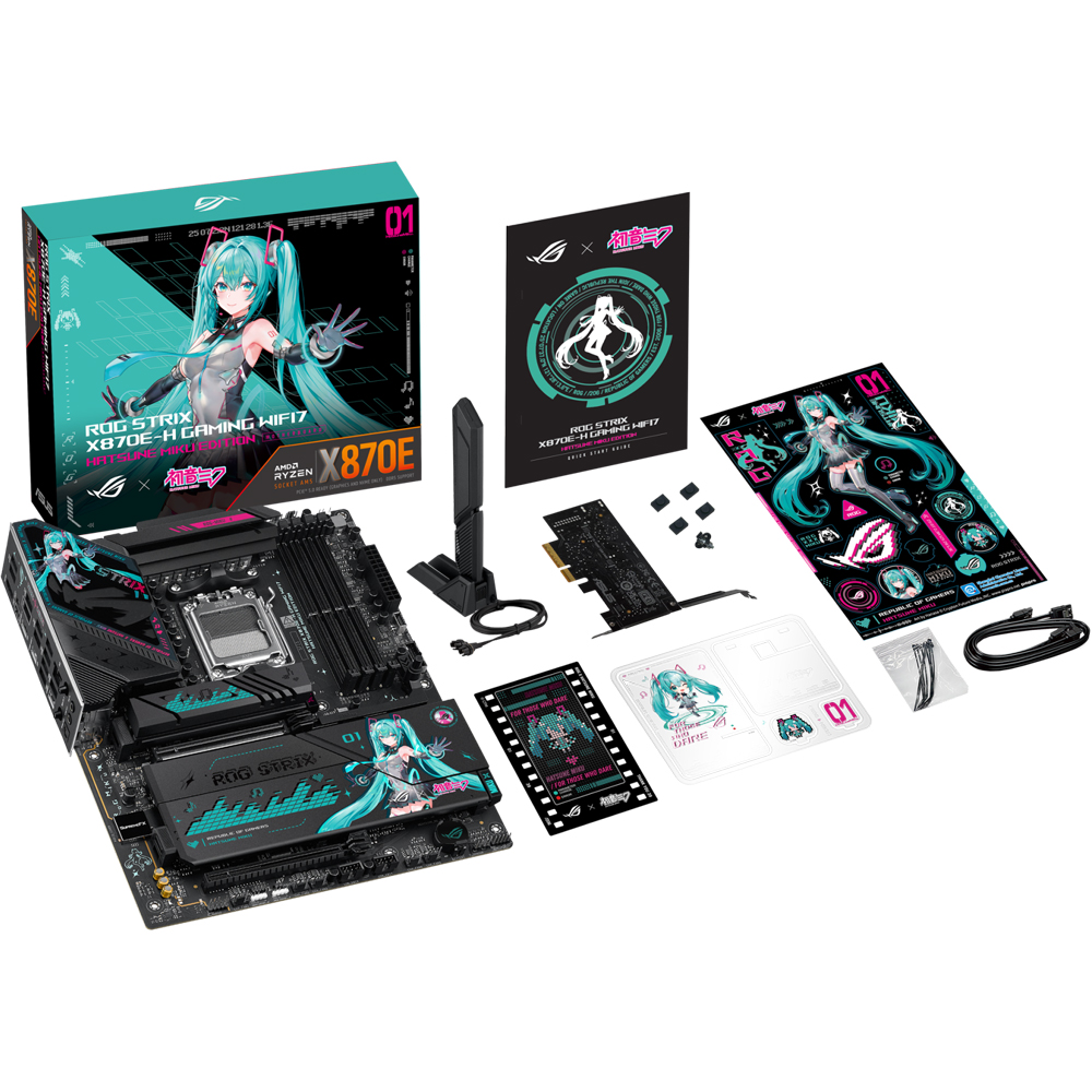 Placa de baza ASUS ROG Strix X870E-H Gaming WIFI7 Hatsune Miku Edition, Socket AM5, ATX, Wi-Fi