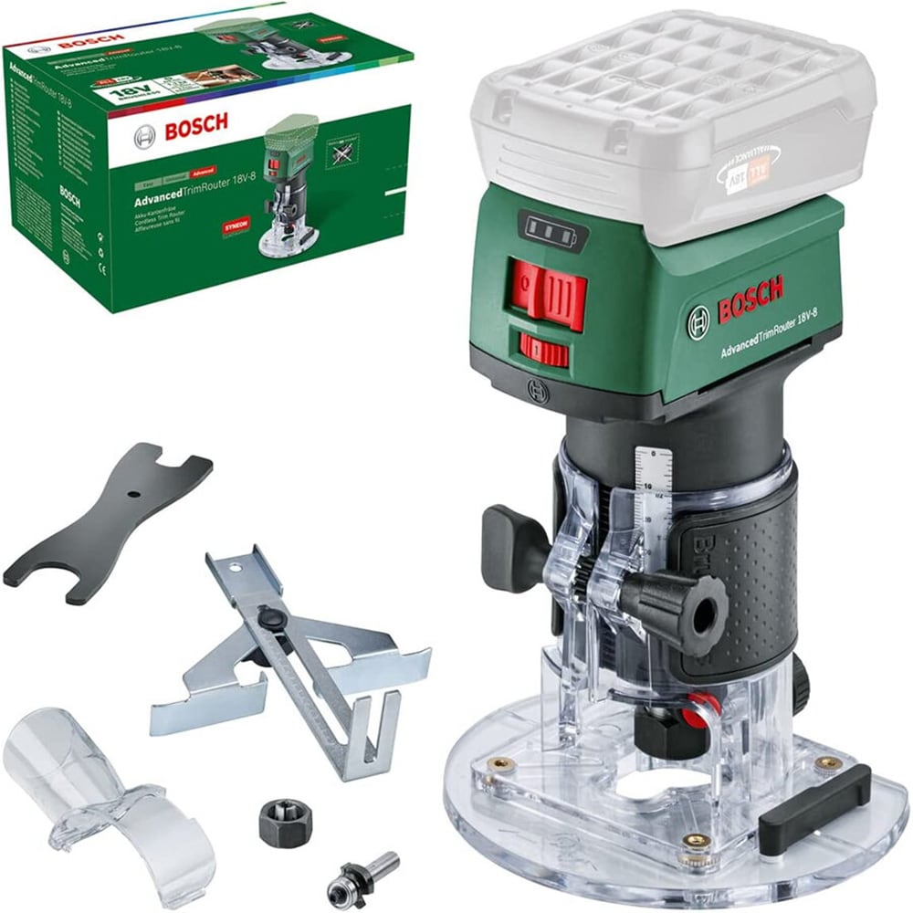 Freza electrica BOSCH Advtrimrouter 18V-8 F.A., Li-Ion 18V, 30000rpm, fara acumulator, verde