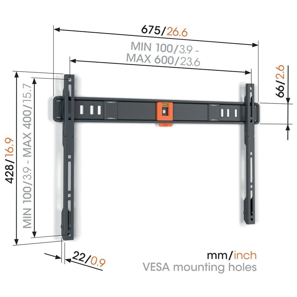 Suport TV perete VOGEL'S TVM 1603, fix, 40-100", 70kg, negru