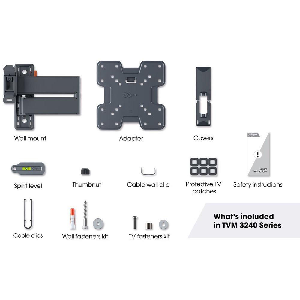 Suport TV perete VOGEL'S TVM 3243, reglabil, 19-43", 15kg, negru