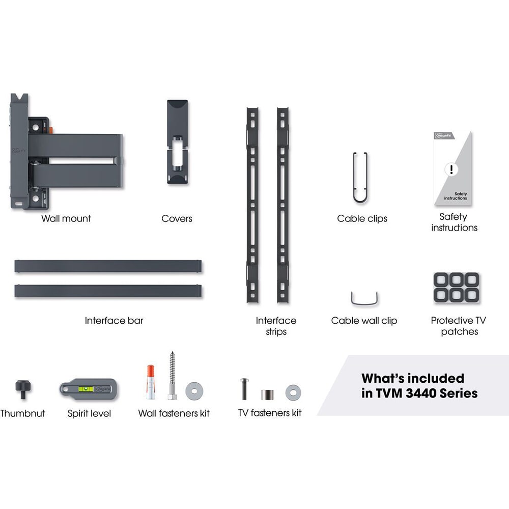 Suport TV perete VOGEL'S TVM 3443, reglabil, 32-65", 25kg, negru