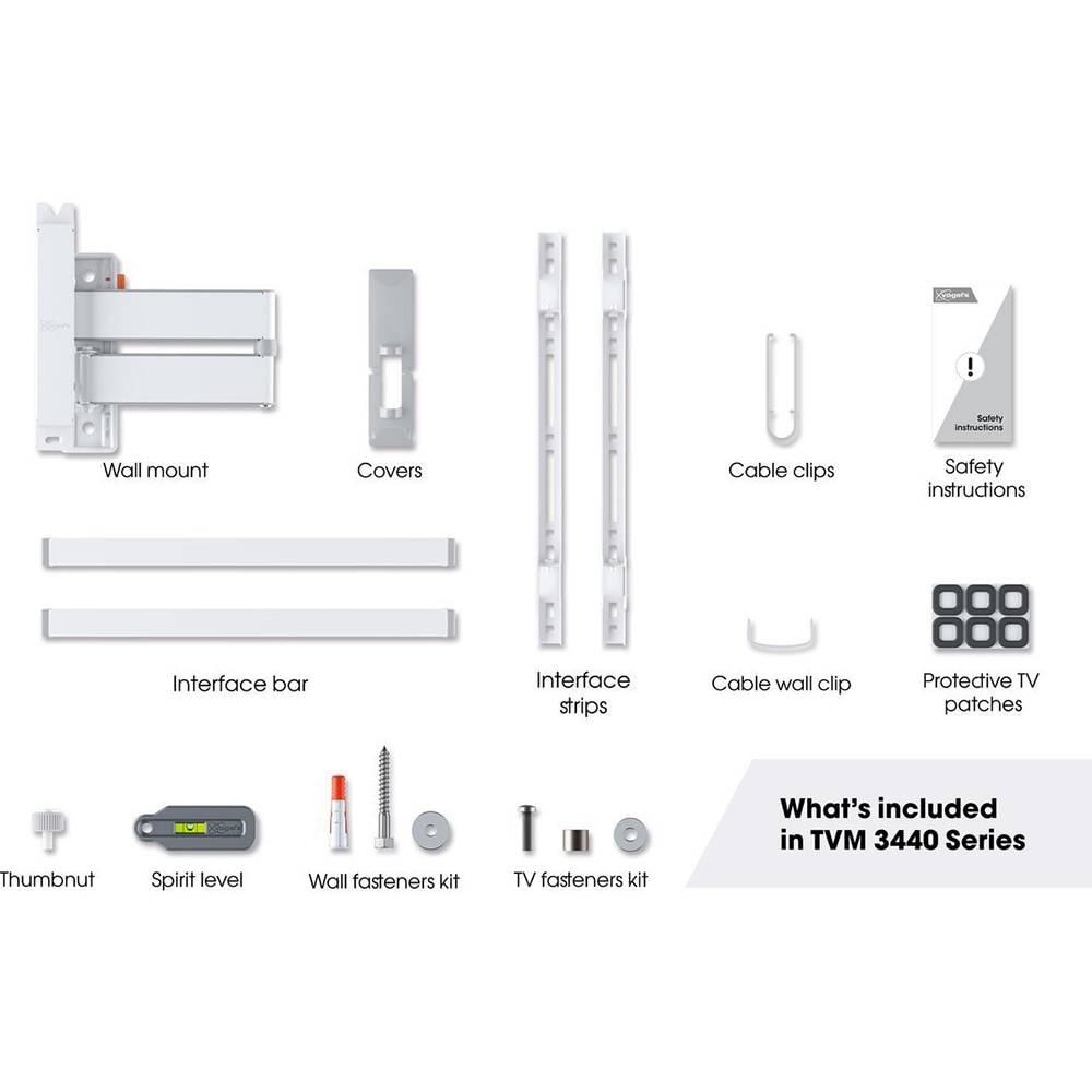 Suport TV perete VOGEL'S TVM 3443, reglabil, 32-65", 25kg, Alb