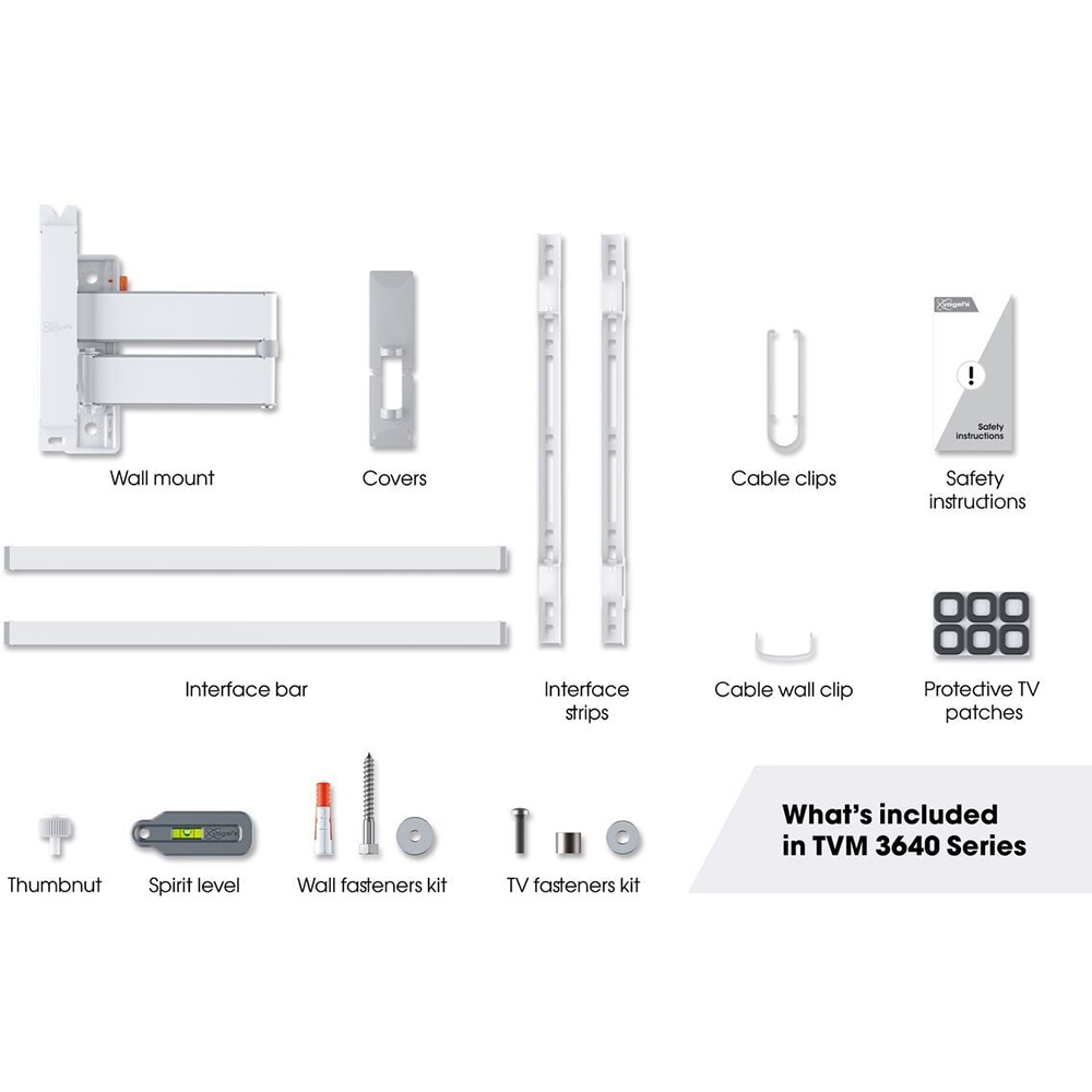Suport TV perete VOGEL'S TVM 3643, reglabil, 40-77", 35kg, Alb