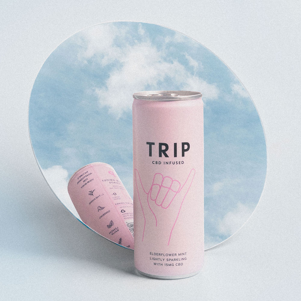 Bautura racoritoare carbogazoasa TRIP Elderflower Mint bax 0.25 x 12 doze